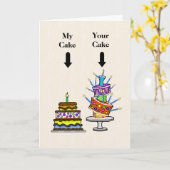 Funny Birthday Cakes Birthday Card Kaart (Gele Bloem)