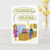 Funny Birthday Card: Candles and Firemen Kaart (Gele Bloem)