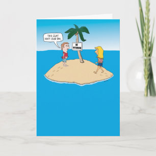 Funny Birthday Card: Desert Island Kaart