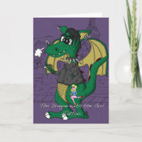 Funny Birthday Card - Draak met het Girl Tattoo