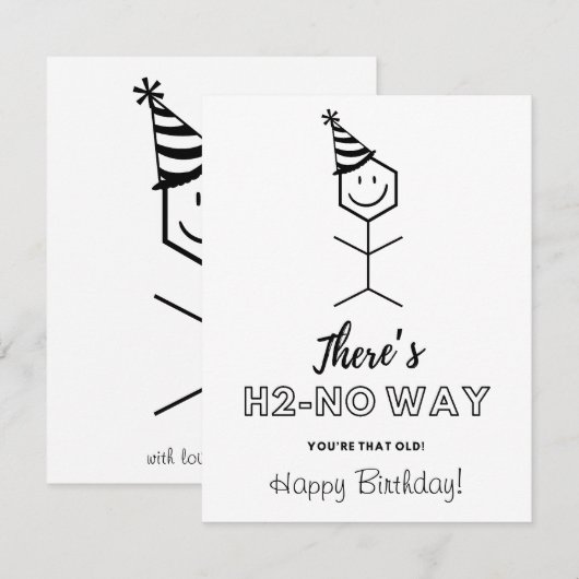 Funny Birthday Card for Chemist Getting Ouder (Voorkant / Achterkant)