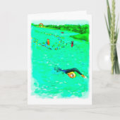 Funny Birthday Card for Swimmer - Off Course Kaart (Voorkant)