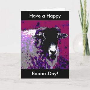 Funny Birthday Card heeft een Happy Baa Day Sheep Kaart
