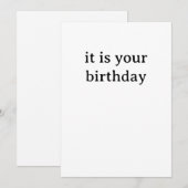Funny Birthday Card - It is your Birthday Feestdagenkaart (Voorkant / Achterkant)