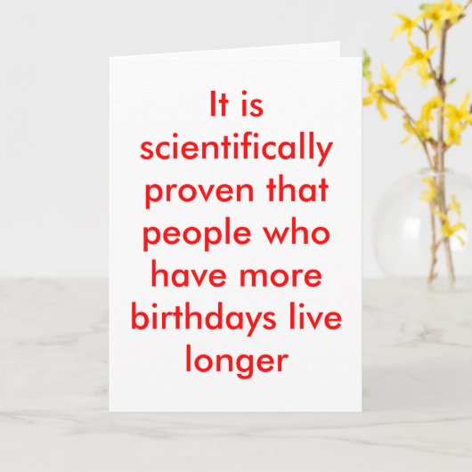 Funny Birthday Card Kaart (Gele Bloem)