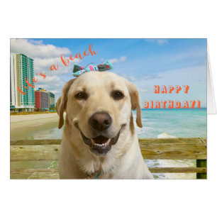 Funny Birthday Card Labrador Dog, glad binnenin