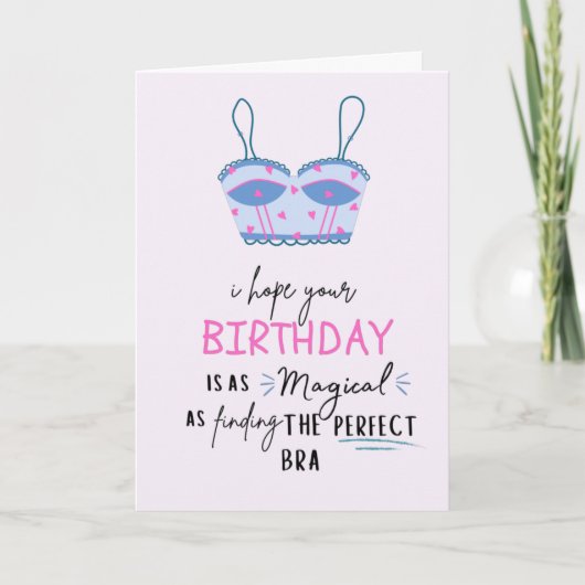 Funny Birthday Card - Magisch als goede beha Kaart (Voorkant)