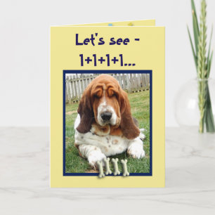 Funny Birthday Card met Basset Hound & Botten Kaart