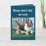 Funny Birthday Card met Cute Basset Hound, Aanpass Kaart<br><div class="desc">Funny Birthday Card met Cute Basset Hound,  Aanpassen</div>