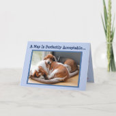 Funny Birthday Card met Cute Napping Basset Hounds Kaart (Voorkant)