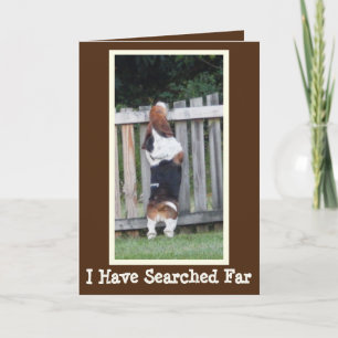 Funny Birthday Card met Cute Searing Basset Hound Kaart