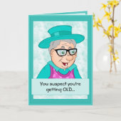 Funny Birthday Card: Oude Kaart (Gele Bloem)