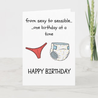 Funny Birthday Card - Thong to Nappy Kaart