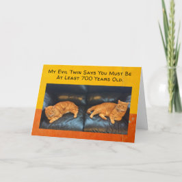 Funny Birthday Card Twin cats denken dat je oud be Kaart