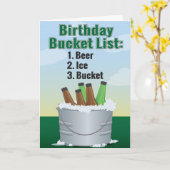 Funny Birthday Card voor man - Beer bucket list Kaart (Gele Bloem)
