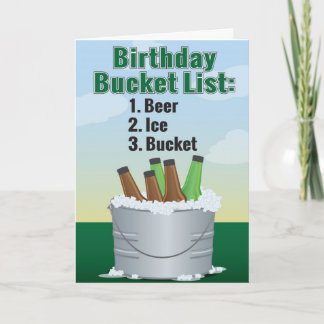 Funny Birthday Card voor man - Beer bucket list Kaart