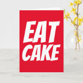 FUNNY BIRTHDAY CARDS EAT CAKE KAART (Gele Bloem)
