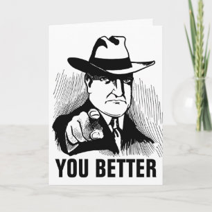 Funny Birthday Cards, GANGSTER MAFIA GUY Kaart