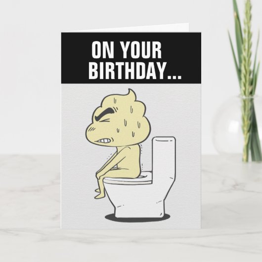 FUNNY BIRTHDAY CARDS GOED BOWEL MOVEMENTS KAART (Voorkant)