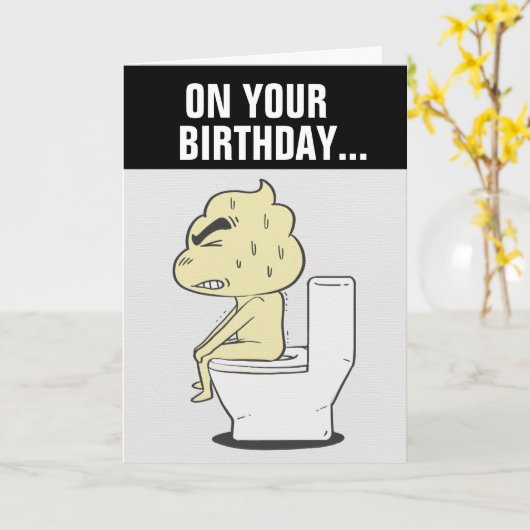 FUNNY BIRTHDAY CARDS GOED BOWEL MOVEMENTS KAART (Gele Bloem)