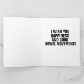FUNNY BIRTHDAY CARDS GOED BOWEL MOVEMENTS KAART (Binnen)