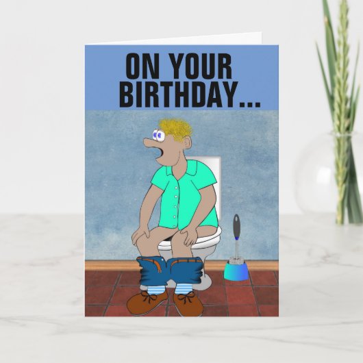 FUNNY BIRTHDAY CARDS GOED BOWEL MOVEMENTS KAART (Voorkant)