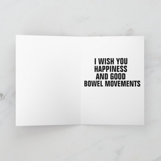 FUNNY BIRTHDAY CARDS GOED BOWEL MOVEMENTS KAART (Binnen)