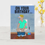 FUNNY BIRTHDAY CARDS GOED BOWEL MOVEMENTS KAART (Gele Bloem)