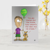 Funny Birthday Cards Kaart (Gele Bloem)