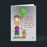 Funny Birthday Cards Kaart<br><div class="desc">Funny birthday card with a funny cartoon image of a cranky talking cat and it's owner with a birthday greeting on the inside.</div>