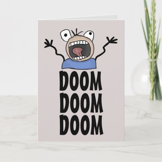 FUNNY BIRTHDAY CARDTOON DOOM! DOOM! Wenskaart Kaart (Voorkant)