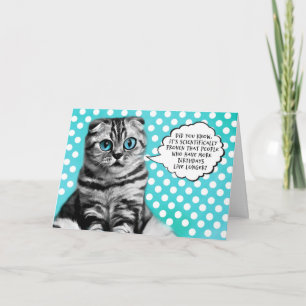 Funny Birthday Cartoon Cat and Joke Feestdagen Kaart