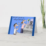 Funny Birthday Cartoon Coffee Lover Husband Humor Kaart<br><div class="desc">"Ik heb een grande soy latte voor Herbert!"  Een grappige Birthday-kaart om je te personaliseren voor de koffieminnaar in je leven!  Laat je man met humor en liefde weten hoe je altijd zijn rug hebt!</div>