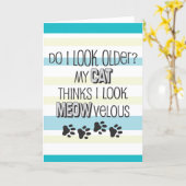 Funny Birthday - CAT Slogan Card Kaart (Gele Bloem)