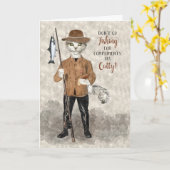 Funny Birthday CATch van de Dag Kaart (Gele Bloem)