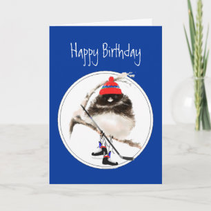 Funny Birthday Champion Ice Hockey Sport Bird Kaart