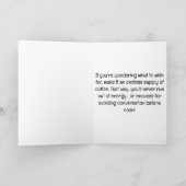 Funny Birthday Coffee Cup Kaart: Brouwrijke wensen Kaart (Binnen)