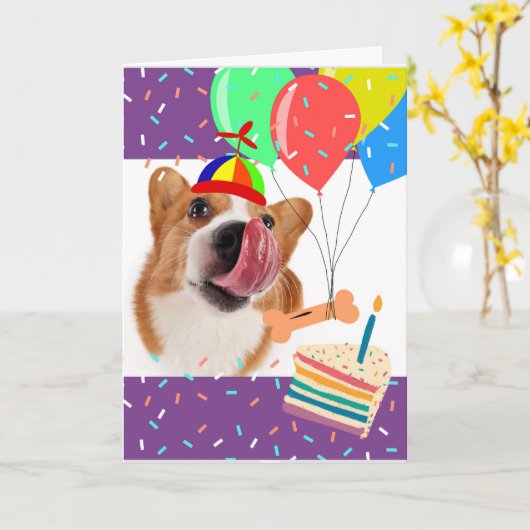 Funny Birthday Corgi je hebt dit gelicentieerd Kaart (Gele Bloem)
