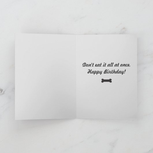 Funny Birthday Corgi met Bone Kaart (Binnen)