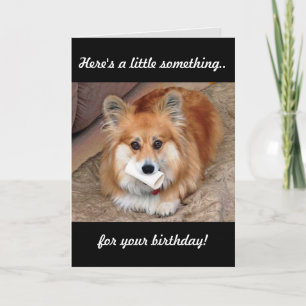 Funny Birthday Corgi met Bone Kaart