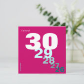 Funny Birthday Countdown for Her Party Invitation Kaart (Staand voorkant)