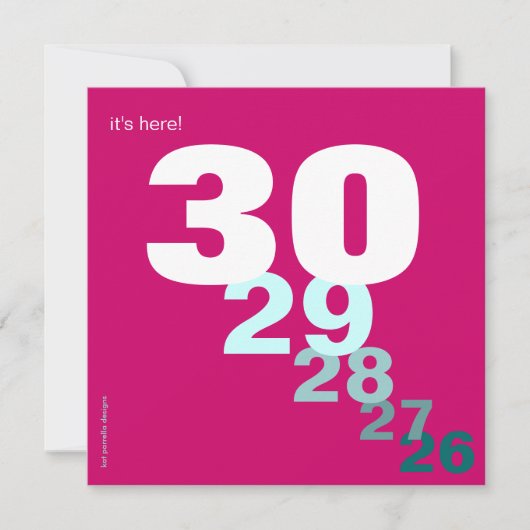 Funny Birthday Countdown for Her Party Invitation Kaart (Voorkant)