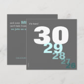 Funny Birthday Countdown Party Invitation Kaart (Voorkant / Achterkant)