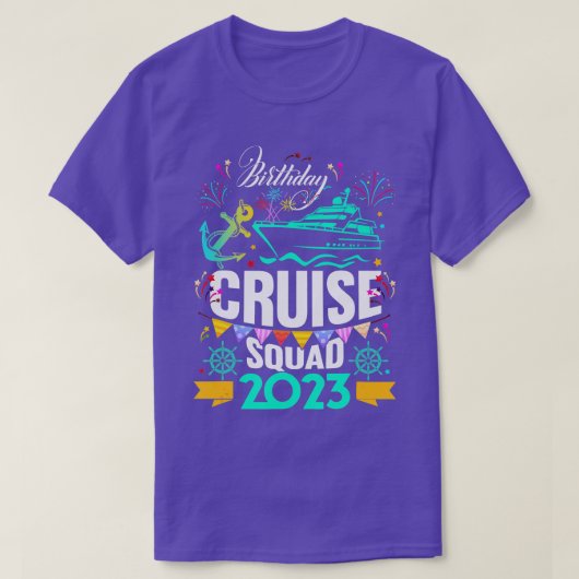 Funny Birthday Cruise Squad 2023 Vacation Party T-shirt (Design voorkant)