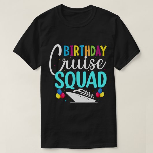 Funny Birthday Cruise Squad Cruising Ship Vacking T-shirt (Design voorkant)