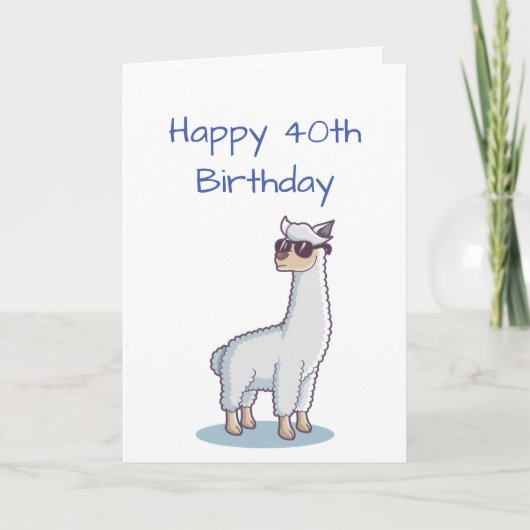 Funny Birthday Custom Age 30th Llama Animal Kaart (Voorkant)