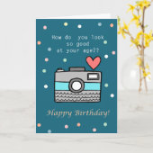 Funny Birthday Cute Camera Fotografe Girl Kaart (Gele Bloem)