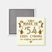 Funny Birthday Cyborg met  jaar Magneet (Voorkant / Achterkant)