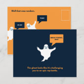 Funny Birthday Dark Blue en Oranje Briefkaart (Voorkant / Achterkant)