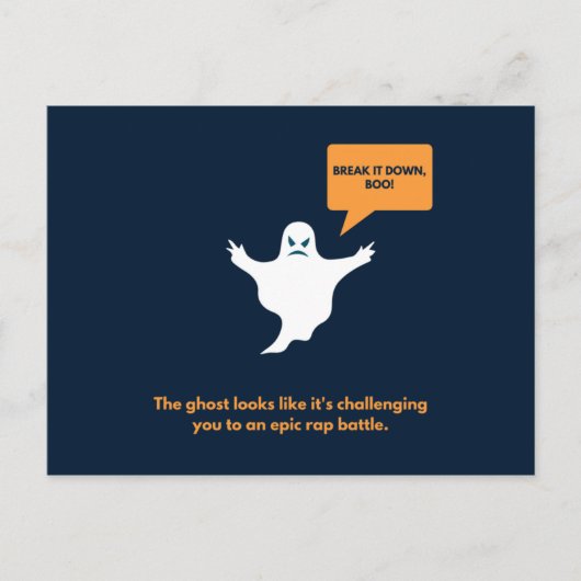 Funny Birthday Dark Blue en Oranje Briefkaart (Voorkant)